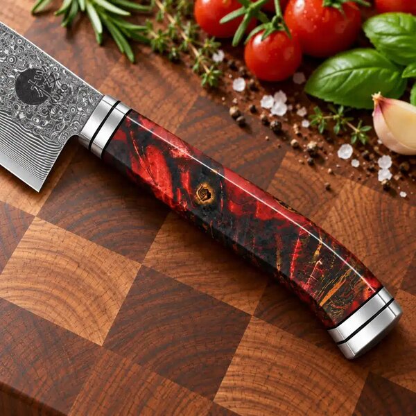 Šéfkuchařský nůž z damaškové oceli SG-2 SaKuRo SUZAKU 21,5 cm