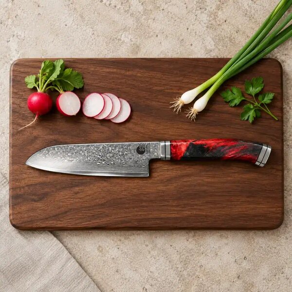 Malý santoku nůž z damaškové oceli SG-2 SaKuRo SUZAKU 12,6 cm