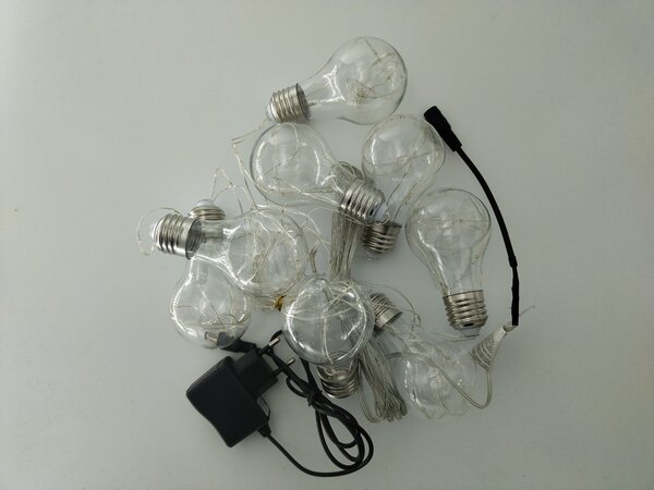 Vánoční světelný řetěz s 8 žárovkami, 80 LED, 3m, studená bílá