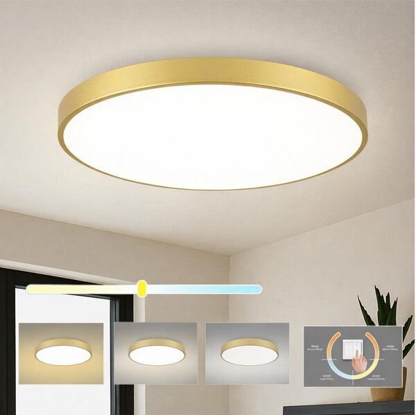 Brilagi -LED Stropní svítidlo POOL LED/100W/230V 3000/4000/6000K pr. 80 cm zlatá