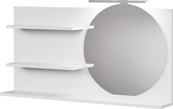 Zrcadlová police Vicco Avena Bílá 100 x 50 cm se 3 otevřenými přihrádkami, Model 58563