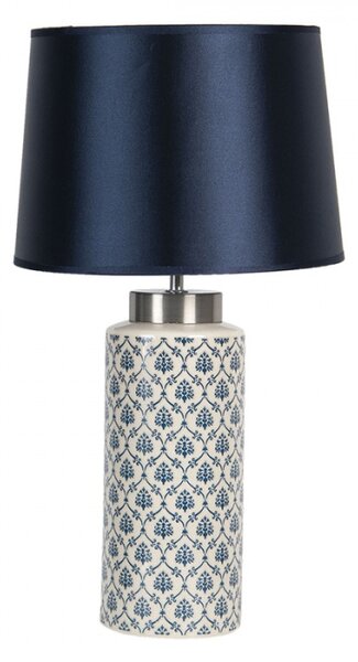 Stolní lampa s keramickou základnou a tmavě modrým stínidlem Joost – 28x51 cm