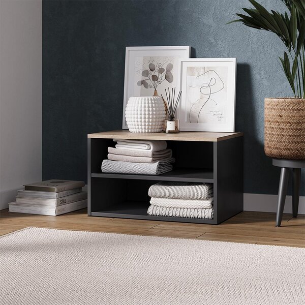 Komoda Vicco Betti Anthracite/Sonoma 60 x 36 cm se 2 přihrádkami, Model 56432