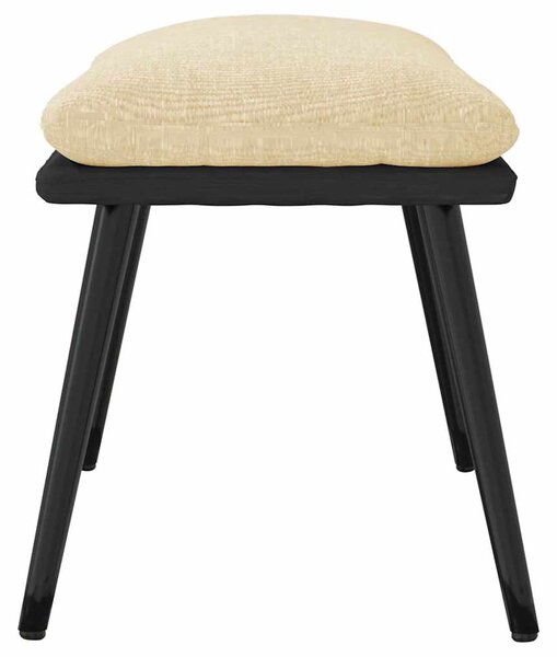 Podnožka krémová 45x29,5x35 cm textil a umělá kůže 341517