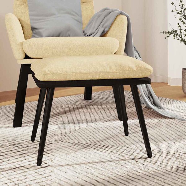 Podnožka krémová 45x29,5x35 cm textil a umělá kůže 341517