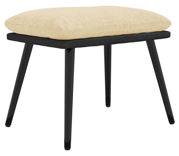 Podnožka krémová 45x29,5x35 cm textil a umělá kůže 341517