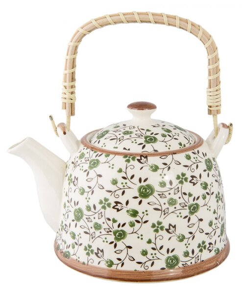 Konvička se sítkem zelená kvítka – 700 ml