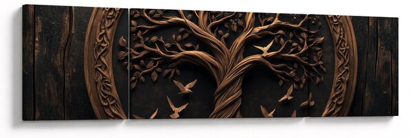 Obraz - Dřevěný strom života (170x50 cm)