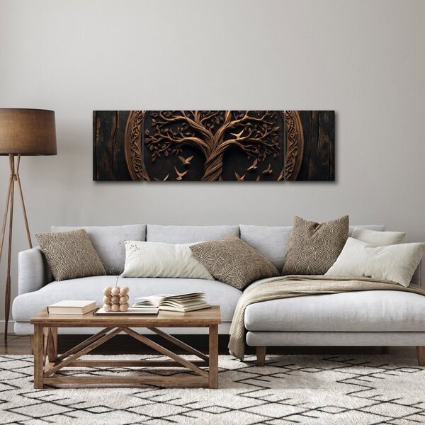 Obraz - Dřevěný strom života (170x50 cm)