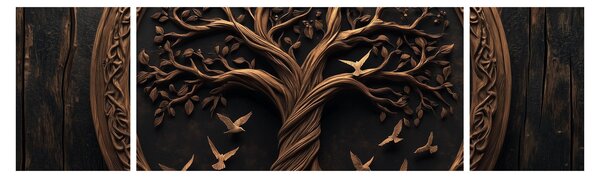 Obraz - Dřevěný strom života (170x50 cm)