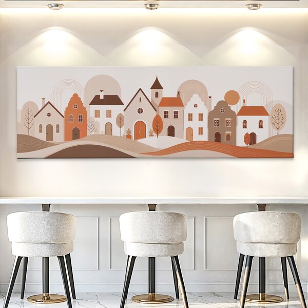 Obraz na plátně - BOHO městečko Křenice FeelHappy.cz Velikost obrazu (šířka x výška): 60 x 20 cm