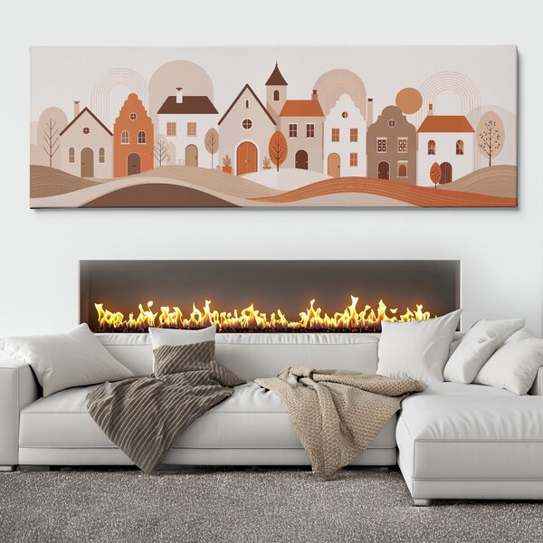 Obraz na plátně - BOHO městečko Křenice FeelHappy.cz Velikost obrazu (šířka x výška): 60 x 20 cm