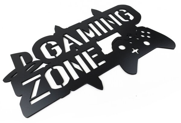 Dřevěná dekorace Gaming zone černá