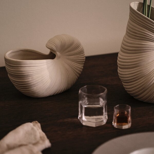 Kameninový obal na květináč Shell Pot Off White 23 cm