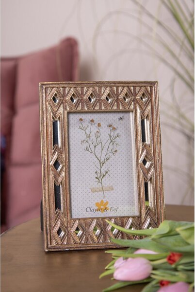 Zlatý antik fotorámeček se zrcátky – 10x15 cm