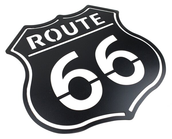 Dřevěná dekorace Route 66 černá