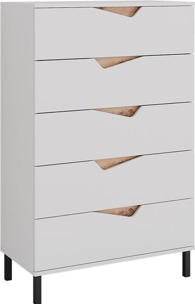 Kredenc Vicco Marelle Bílá/Artisan 76 x 120 cm s 5 zásuvkami, Model 57845