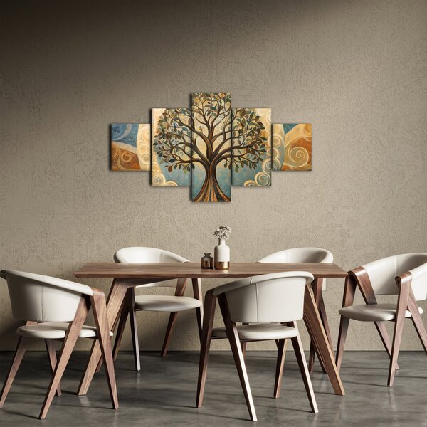 Obraz - Strom života a spriály (125x70 cm)