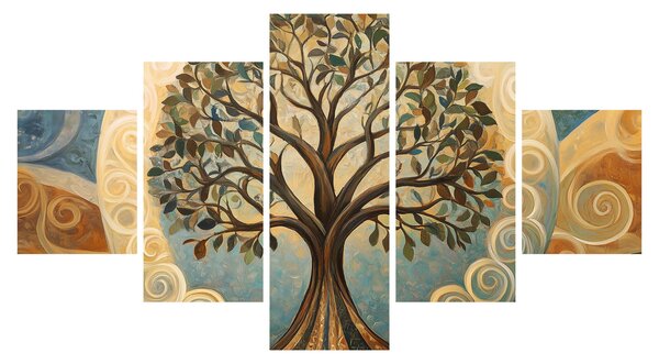 Obraz - Strom života a spriály (125x70 cm)