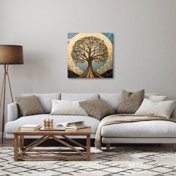 Obraz - Strom života a spriály (30x30 cm)