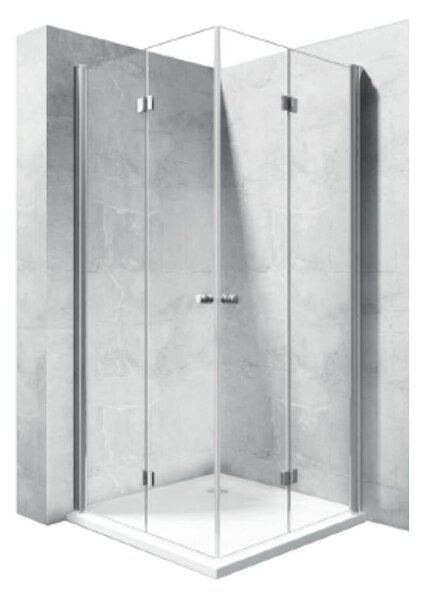Rea Fold sprchové dveře 80 cm skládací chrom lesk/průhledné sklo REA-K7443