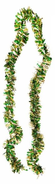 Vánoční girlanda, zelená, žlutá a stříbrná, 2m