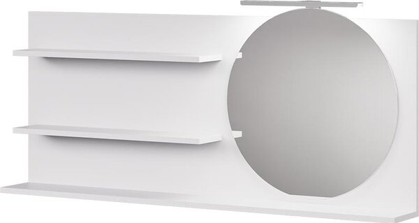 Zrcadlová police Vicco Avena Bílá 120 x 50 cm se 3 otevřenými přihrádkami, Model 58561