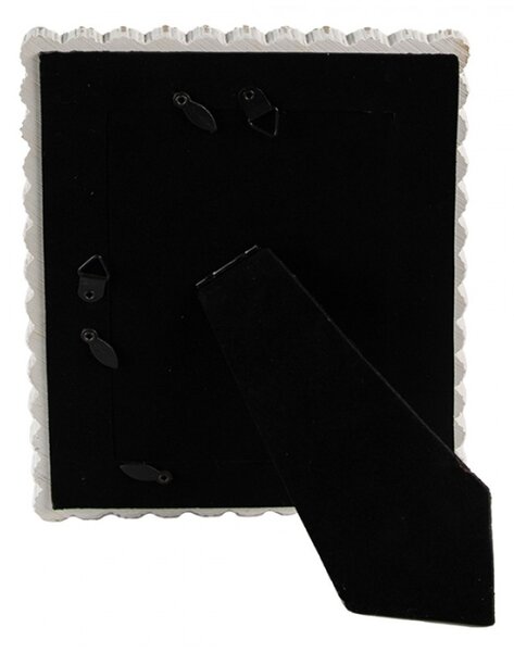 Bílý antik fotorámeček s romantickými květy – 10x15 cm