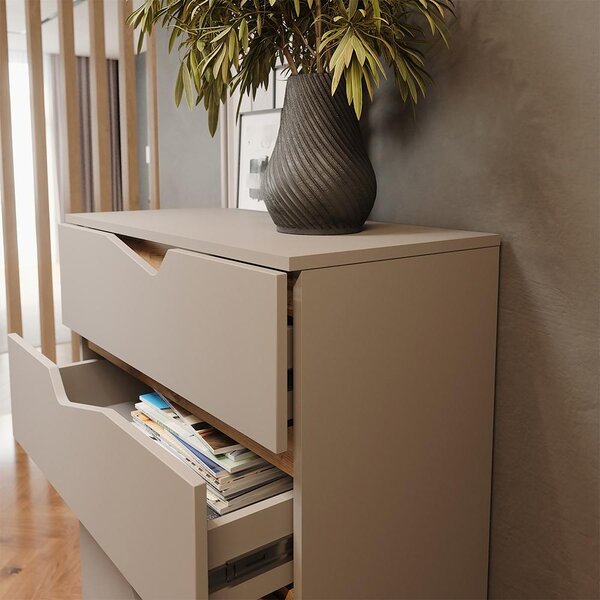 Kredenc Vicco Marelle Béžový dub/Artisan 76 x 120 cm s 5 zásuvkami, Model 57847