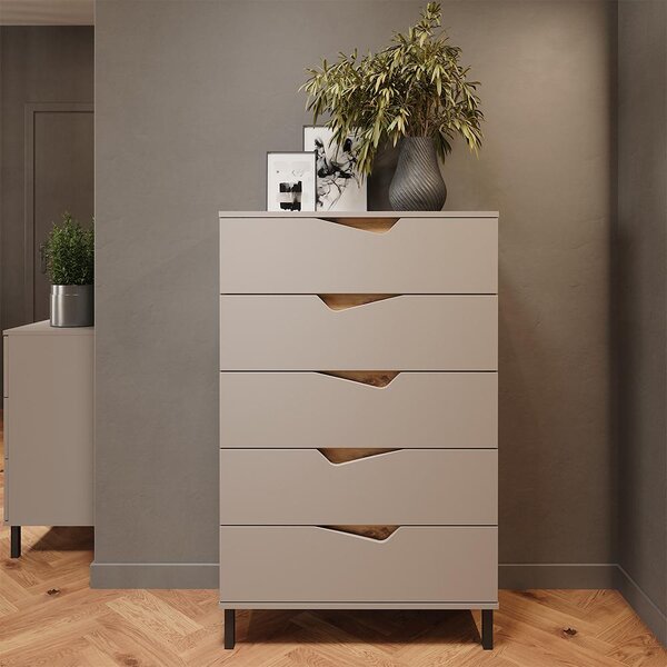 Kredenc Vicco Marelle Béžový dub/Artisan 76 x 120 cm s 5 zásuvkami, Model 57847