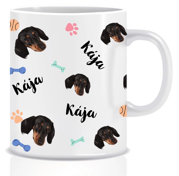 Personalizovaný klasický bílý keramický hrníček 300 ml se zvířecími motivy