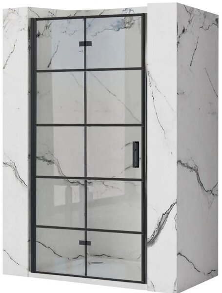 Rea Molier sprchové dveře 90 cm skládací černá polomatný/průhledné sklo REA-K8538