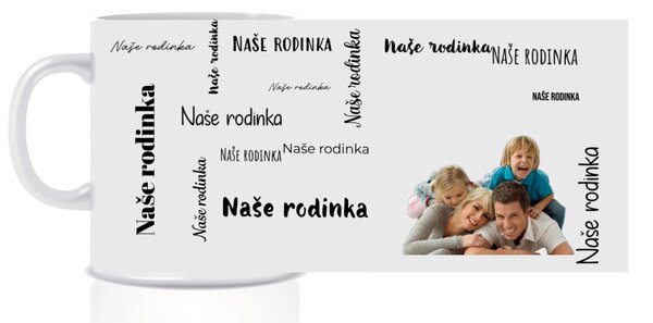 Personalizovaný klasický bílý keramický hrníček 300 ml s fotografií a textem