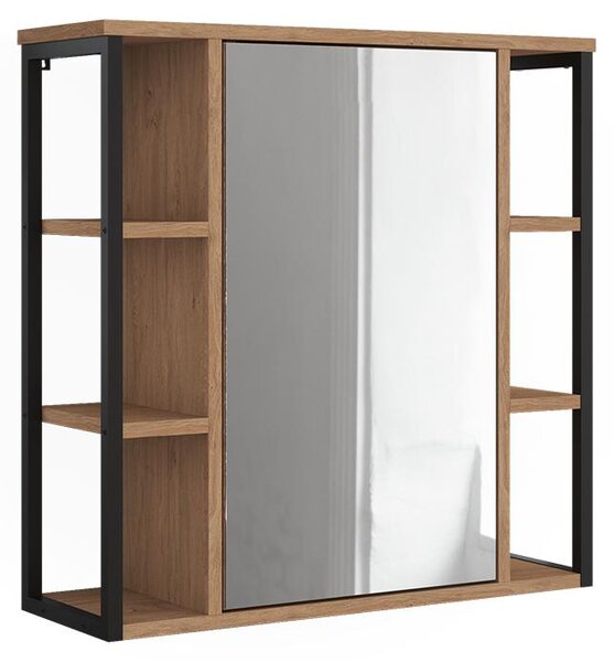 Koupelnová zrcadlová skříňka Vicco Linara Dub/Černá 60 x 60 cm, Model 59889