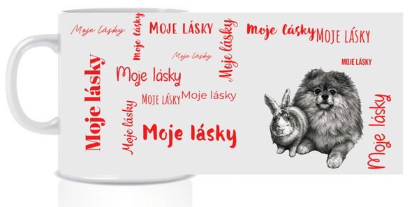 Personalizovaný klasický bílý keramický hrníček 300 ml s fotografií a textem