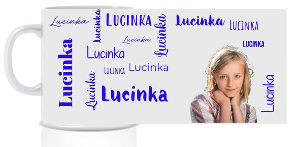 Personalizovaný klasický bílý keramický hrníček 300 ml s fotografií a textem