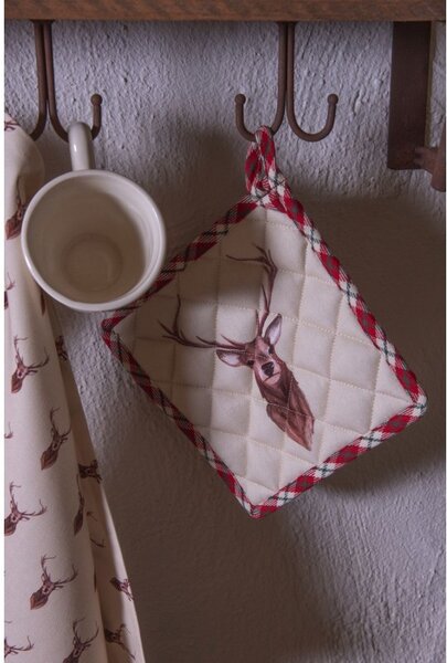 Béžová utěrka s jeleny Cosy Lodge – 50x70 cm
