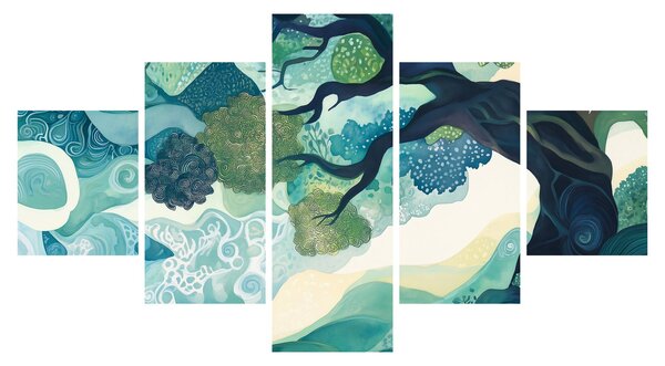 Obraz - Zelená koruna stromu života (125x70 cm)