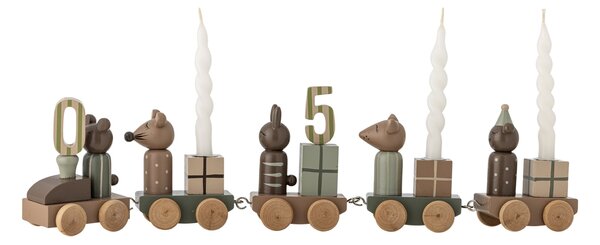 Dřevěný narozeninový svícen Junaid Multi 38 cm