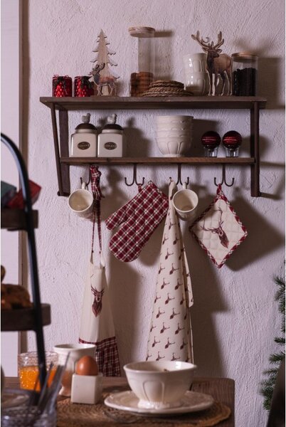 Béžová utěrka s jeleny Cosy Lodge – 50x70 cm