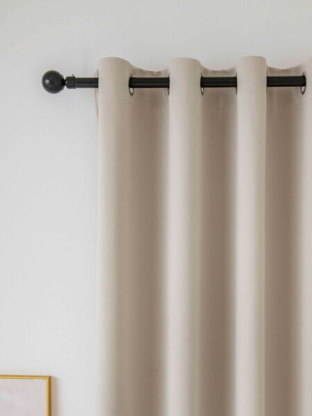 MK Lůžkoviny Blackout závěsy Elias přírodní – 140 × 160 cm (2 ks) - kroužky