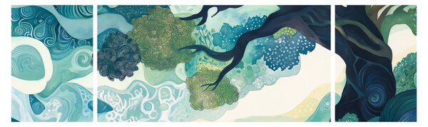 Obraz - Zelená koruna stromu života (170x50 cm)