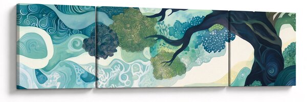 Obraz - Zelená koruna stromu života (170x50 cm)