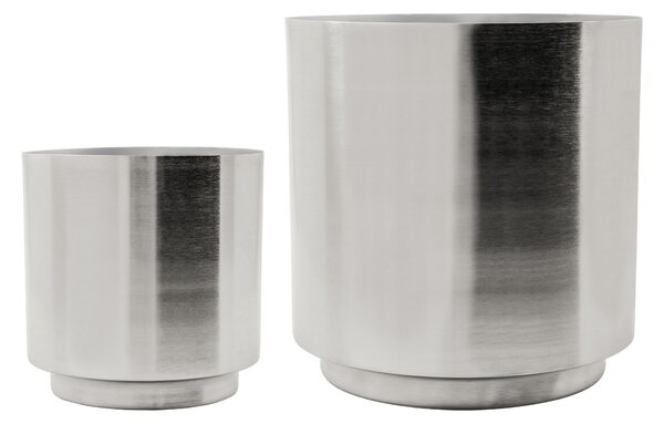 Kovový obal na květináč Bailey Silver Finish Menší