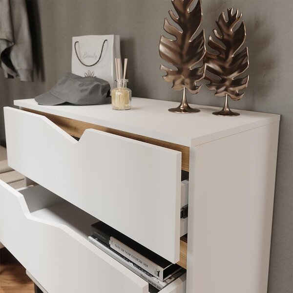 Kredenc Vicco Marelle Bílá/Artisan 80 x 81.2 cm se 3 zásuvkami, Model 57841