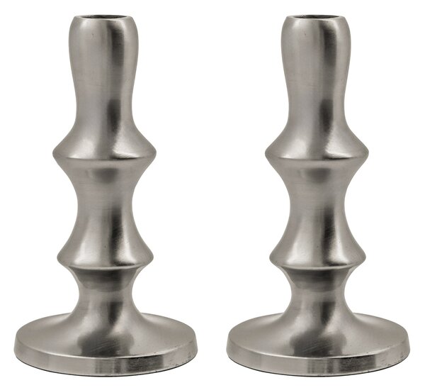 Hliníkový svícen Reese Silver Finish – set 2 ks