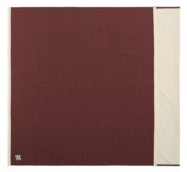 Prošívaný přehoz na postel Dori Maroon 245 × 195 cm