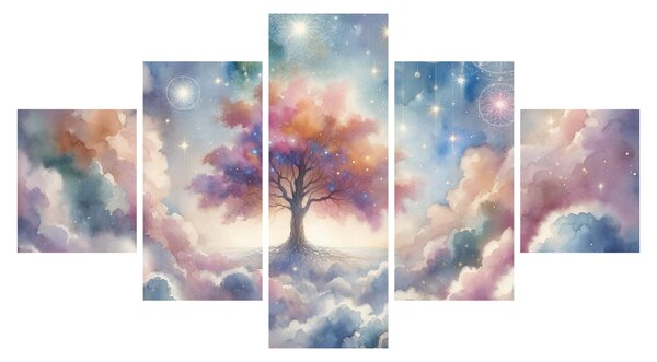 Obraz - Strom života v oblacích (125x70 cm)