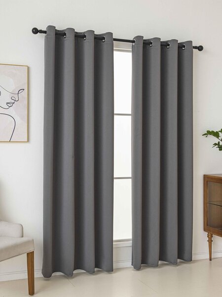 MK Lůžkoviny Blackout závěsy Elias šedá – 140 × 160 cm (2 ks) - kroužky