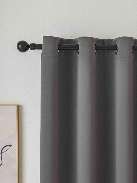 MK Lůžkoviny Blackout závěsy Elias šedá – 140 × 160 cm (2 ks) - kroužky